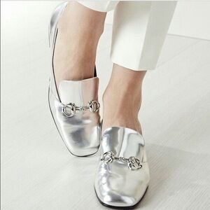Gucci silver horsebit loafers moccasins